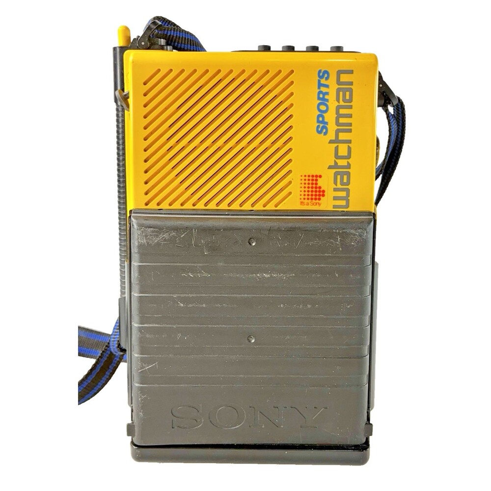Sony Sports Watchman Model FD-45A Vintage Yellow Portable Radio/TV Parts/Repair